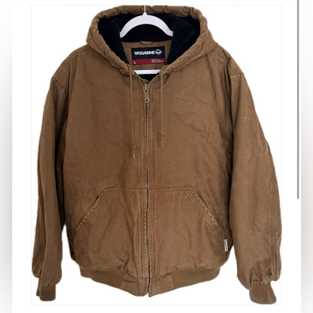 Wolverine Houston W1200920 Men’s Large Brown Insulated Duck Canvas Hooded Jacket